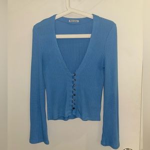 Reformation Gellar knit top / cardigan button down